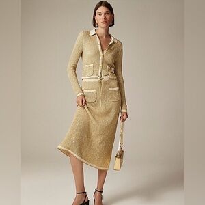J. Crew Collection metallic-weave midi skirt and cardigan matching set/ Size S